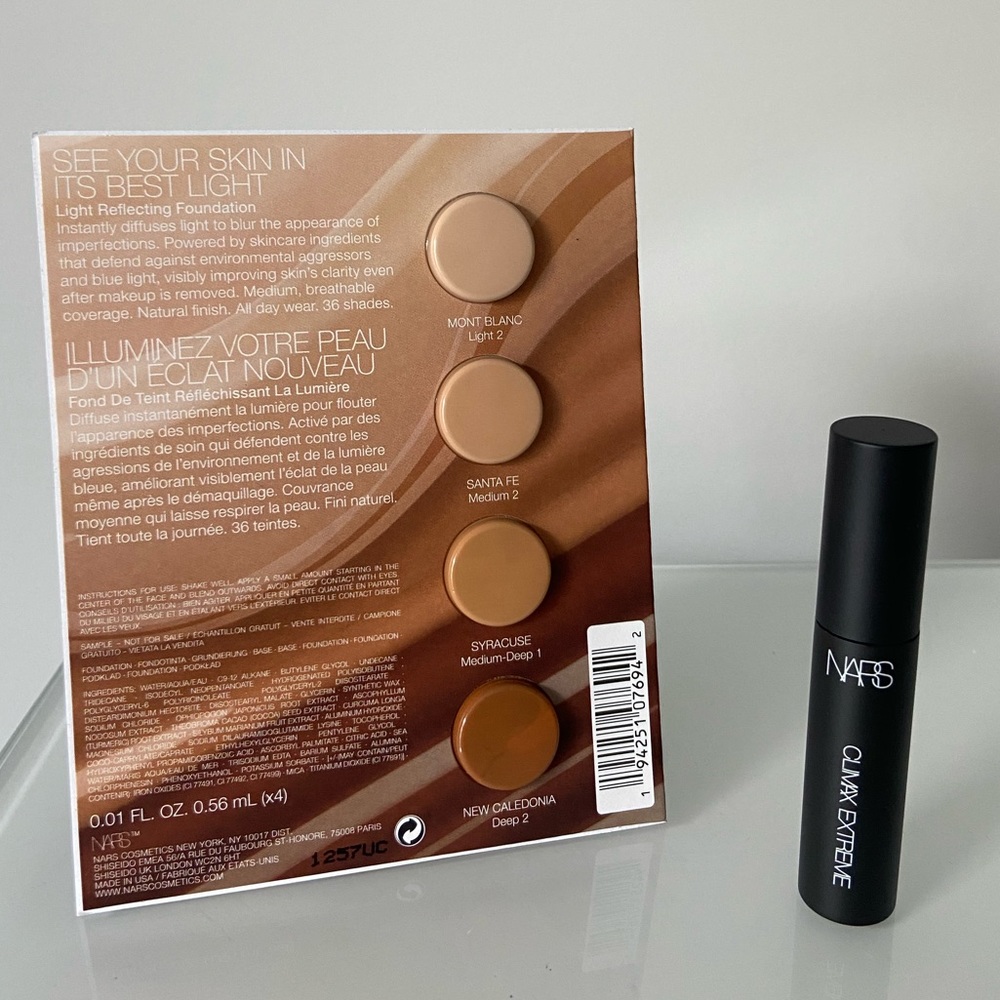 3/$30 💗 NARS Makeup Bundle: Climax Extreme Mascara, Light Reflecting Foundation - Picture 2 of 3